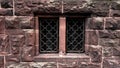 Stain Glass Windows Mounted In Classis Stone Wall