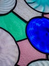 Coloured glass on the rooftop of the Casa Batllo, designed by Antoni Gaudi, Barcelona, Spain Royalty Free Stock Photo