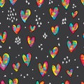 Love heart mental style seamless pattern