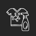 Stain removal chalk white icon on black background. Laundry, launderette, clothes washing and dry cleaning service Royalty Free Stock Photo