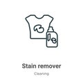 Stain remover outline vector icon. Thin line black stain remover icon, flat vector simple element illustration from editable