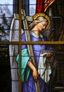 Stained Glass - Allegory on the Suffering of Jesus Royalty Free Stock Photo