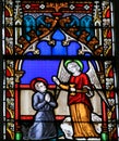 Stained Glass - Angel giving Holy Communion Royalty Free Stock Photo