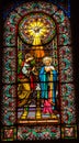 Stained Glass Angel Holy Spirit Mary Monastery Montserrat Catalonia Spain