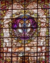 Stained Glass Angels Praying Basilica Collegiata Madrid Spain Royalty Free Stock Photo