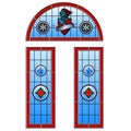 Stained glass arched door set Royalty Free Stock Photo