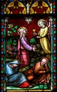 Stained Glass - Jesus Christ in the Garden of Gethsemane Royalty Free Stock Photo