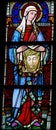 Stained Glass in Bruges - Saint Veronica holding the Veil