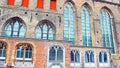 Stained glass of the Basilica of the Holy Blood in Bruges. Royalty Free Stock Photo