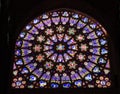 Stained glass in Basilica of Saint-Denis Royalty Free Stock Photo