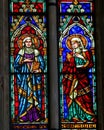 Stained Glass of Female Saints in Santa Croce, Florence