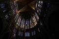 Stained glass of Basilique Saint-Denis in Paris Royalty Free Stock Photo
