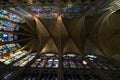 Stained glass of Basilique Saint-Denis in Paris Royalty Free Stock Photo