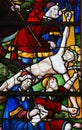 Stained Glass in Batalha Monastery - Crucifixion of Jesus Royalty Free Stock Photo