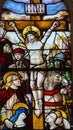 Stained Glass in Batalha Monastery - Crucifixion of Jesus Royalty Free Stock Photo