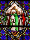 Stained Glass in Bayeux Cathedral - relics Royalty Free Stock Photo