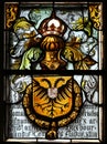 Stained Glass in Bruges - Double Headed Eagle Royalty Free Stock Photo