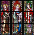 Stained Glass in Brussels Sablon Church - Saints Emilius, Joanna