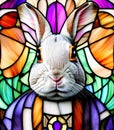 Stained glass bunny portrait. Royalty Free Stock Photo