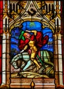 Stained Glass in the Cathedral of Bayeux Royalty Free Stock Photo