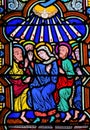 Mary and the Apostles at Pentecost - Stained Glass Royalty Free Stock Photo