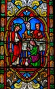 Stained Glass in Monaco Cathedral - Wedding at Cana Royalty Free Stock Photo