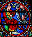 Stained Glass in Notre Dame, Paris Royalty Free Stock Photo