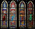 Stained Glass in Cathedral of Strasbourg, France Royalty Free Stock Photo