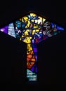 A stained glass in a Catholic church. Royalty Free Stock Photo