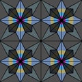 Stained glass or ceramic tiles with seamless pattern. Illustration bitmap