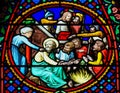 Stained Glass in Notre-Dame-des-flots, Le Havre Royalty Free Stock Photo