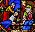 Stained Glass in Notre-Dame-des-flots, Le Havre - Epiphany Royalty Free Stock Photo
