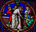 Stained Glass in Notre-Dame-des-flots, Le Havre - Flagellation of Jesus Royalty Free Stock Photo