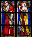 Stained Glass of Charles Borromeo and St Helen Royalty Free Stock Photo