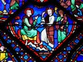 Stained Glass at Chartres Cathedral Royalty Free Stock Photo