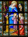 Stained glass - The child Jesus and Mary Royalty Free Stock Photo