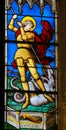 Stained Glass in Paris - St George slaying the Dragon