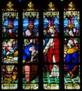 Stained Glass in Le Treport - Wedding at Cana Royalty Free Stock Photo