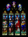 Stained Glass in Le Treport - Wedding at Cana Royalty Free Stock Photo