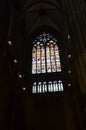 Stained glass church window depicting Pentecost in the Dom of Cologne, Germany Royalty Free Stock Photo