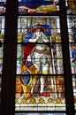 Stained glass church window depicting Pentecost in the Dom of Cologne, Germany Royalty Free Stock Photo