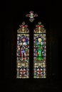 Stained glass church window depicting Saints Royalty Free Stock Photo