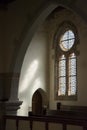 Stained glass church window. Royalty Free Stock Photo