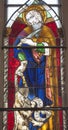 Stained glass church window at Palencia cathedra