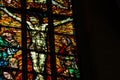 Stained Glass Closeup Religious Church Indoors Black Contrast Te