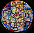 Stained Glass in the Collegiata of San Gimignano Royalty Free Stock Photo