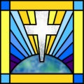 Stained Glass Cross Royalty Free Stock Photo