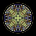 Stained glass cross window Royalty Free Stock Photo