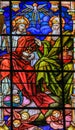 Holy Trinity - Stained Glass in Malaga Cathedral Royalty Free Stock Photo