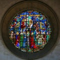 Stained Glass depicting Jesus taken from the Cross Royalty Free Stock Photo